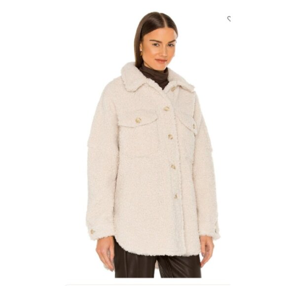 A.L.C. Cambrie Faux Shearling Shirt Sherpa Jacket SIze Large Women’s NWT $495 - Picture 1 of 7
